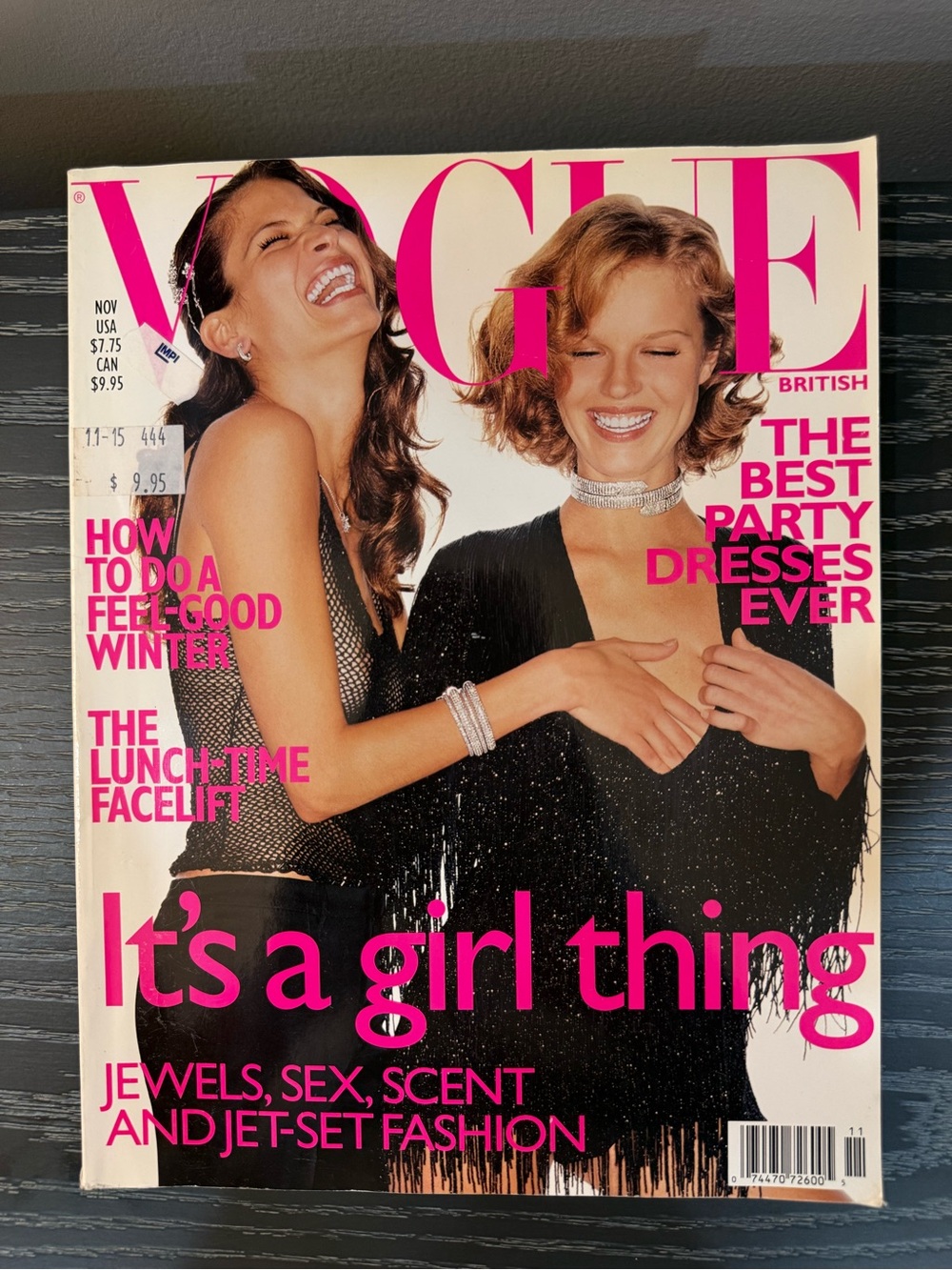 British Vogue November 1999: Cover - Frankie Rayder & Eva Herzegova